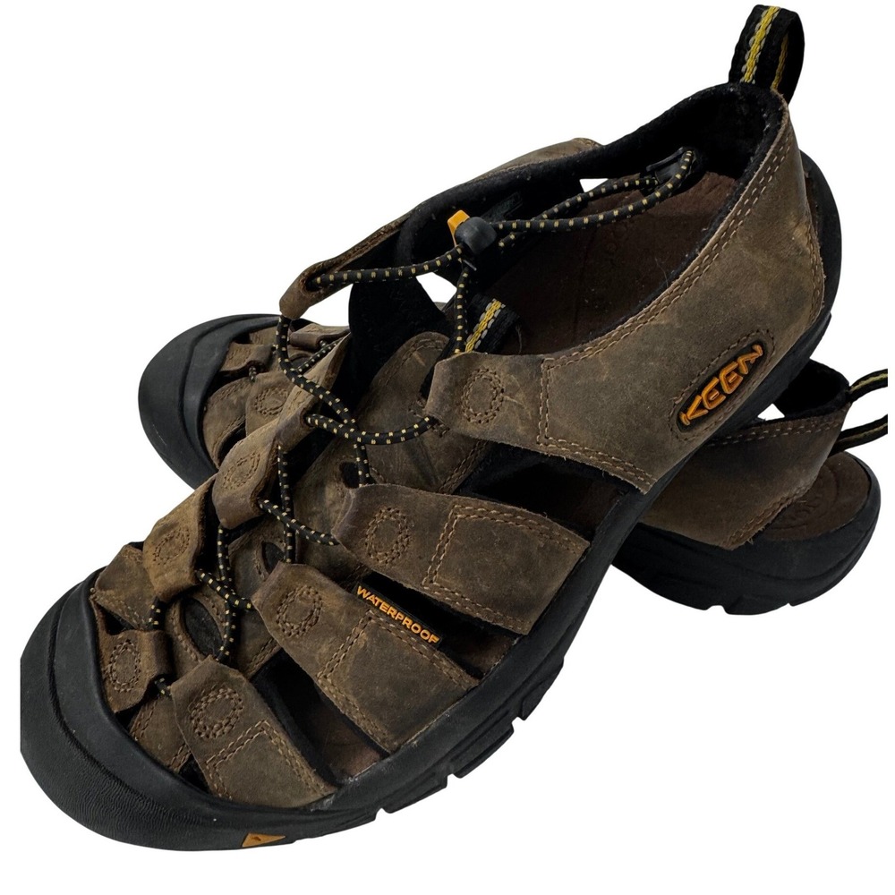Keen Newport H2 Mens Brown Leather Waterproof Sport Sandals Hiking Shoes Size 9